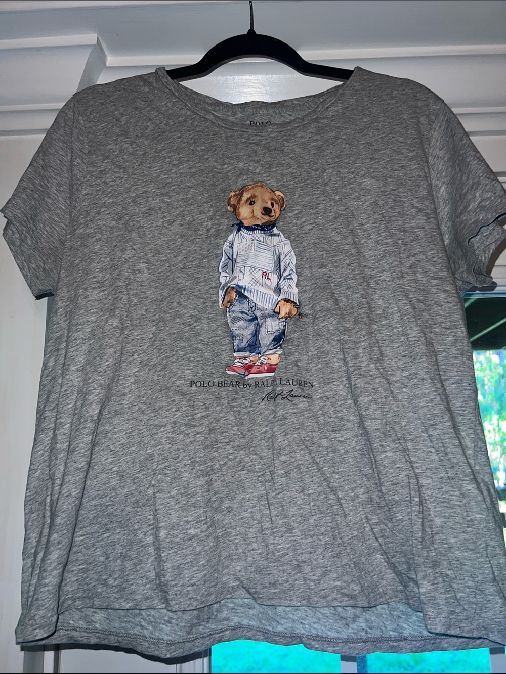 Ralph Lauren Heather Gray Polo Bear Graphic Tee - Picture 2 of 3
